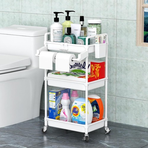 Rolling Storage Cart, 3-Tier Multi-Purpose Cart - Picture 6 of 7