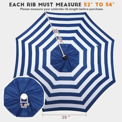 Patio Outdoor Garden Umbrella Top Canopy Replacement Fit 9 ft 8 Ribs COVER ONLY - Picture 2 of 27