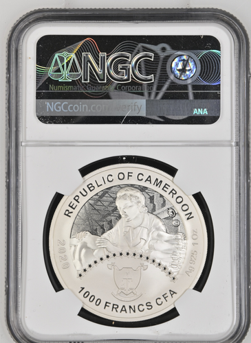 1000 FRANCS 2020 REPUBLIC OF CAMEROON VICTORY WEAPON T-34 SILVER PROOF NGC PF70 - Picture 2 of 4