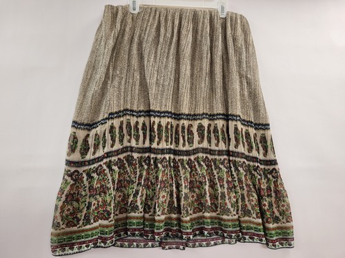 Mujer Falda Talla M Midi Pesada Estampado Floral Escoba Fluida Elástica Cintura Banda - Imagen 1 de 17