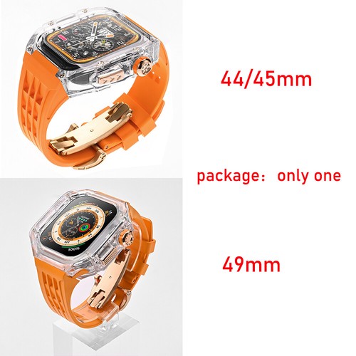 Boîtier transparent bracelet caoutchouc kit mod pour Apple Watch Ultra2&Ultra1 49 mm 987654se - Photo 39 sur 76