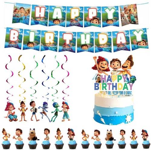 Luca Alberto Birthday Decors Party Flag Supply Banner Cup Kids Tableware Set - Picture 5 of 35