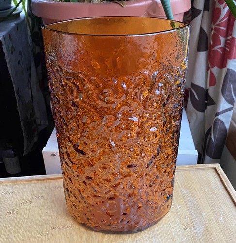 Vaso Blenko #6731 miele 1967 testurizzato ellittico Joel Myers MCM - raro - Foto 1 di 8