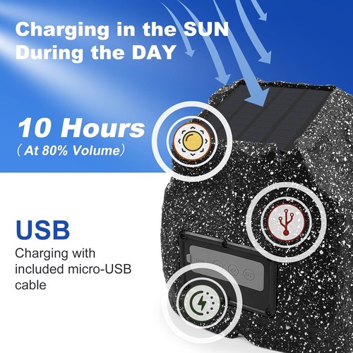 STUDIOFINIX 8" Rock Speakers Outdoor Waterproof - 5.3 Bluetooth Wireless Speaker - Picture 6 of 6