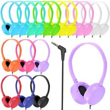 18 Pack Kids Headphones Bulk for Classroom School Wholesale Wired Adjustable ...