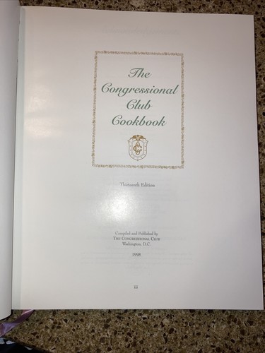 The Congressional Club Cookbook, Congressional Club, Washington DC, 1998 13th ed - Picture 6 of 16