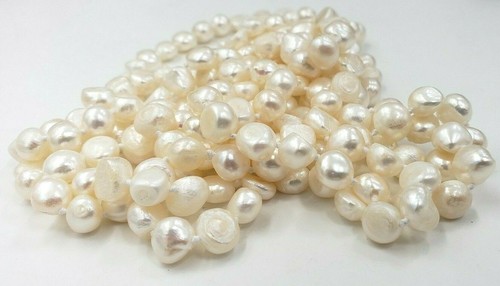 Freshwater Baroque White Pearls Necklace 67” long - Picture 4 of 6