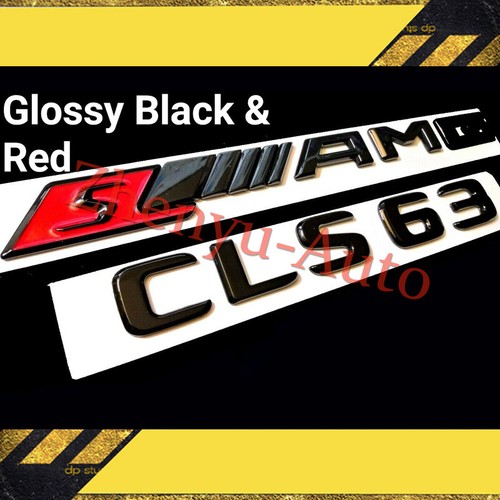 CLS63 + S AMG Emblem Schwarz Glänz Heckaufkleber für die Karosserie CLS63 - Picture 1 of 5