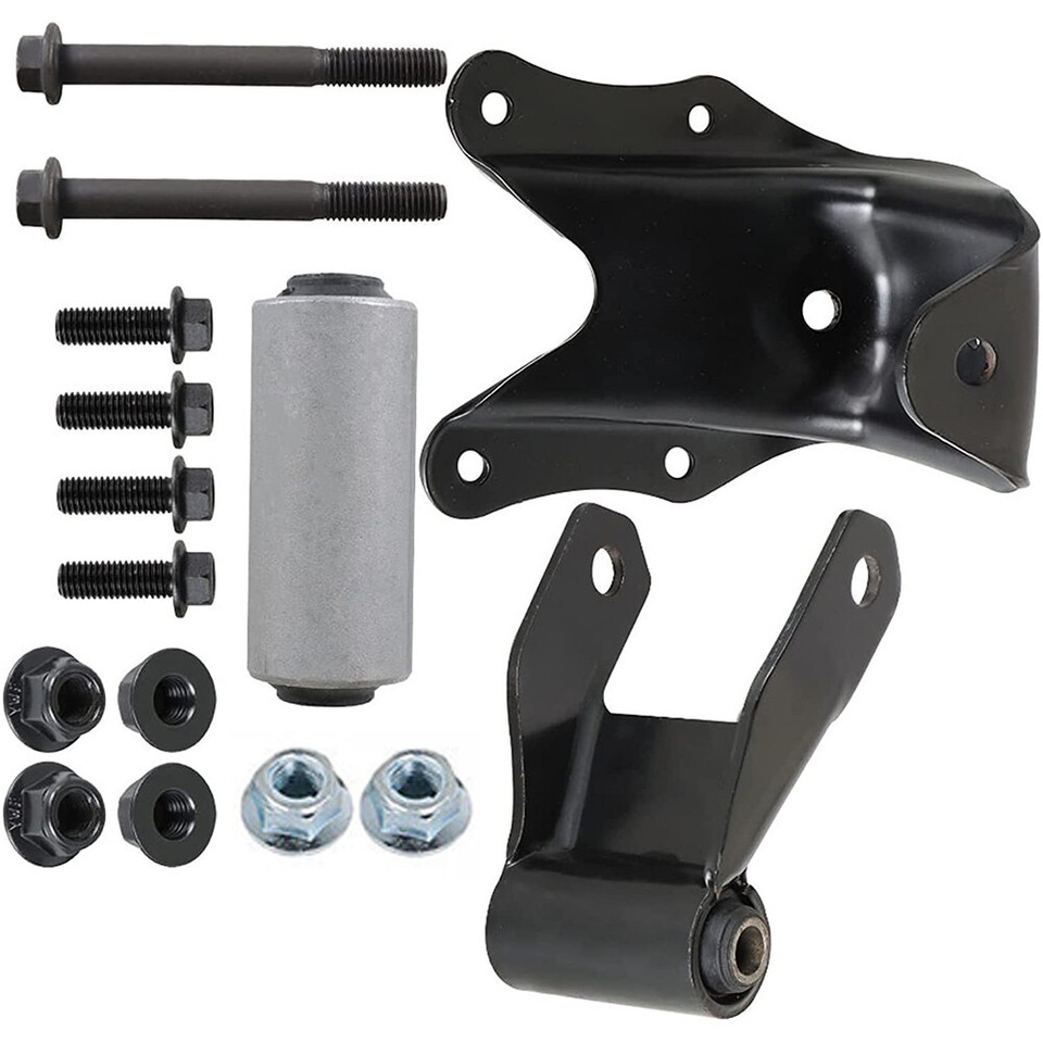 TRQ 11PC78Q Rear Leaf Spring Shackle Bracket Set Fits 1988-1997 GMC K2500