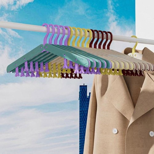 6Pcs Foldable Clothes Hangers Plastic Clip Portable Lightweight Household - Picture 4 of 15