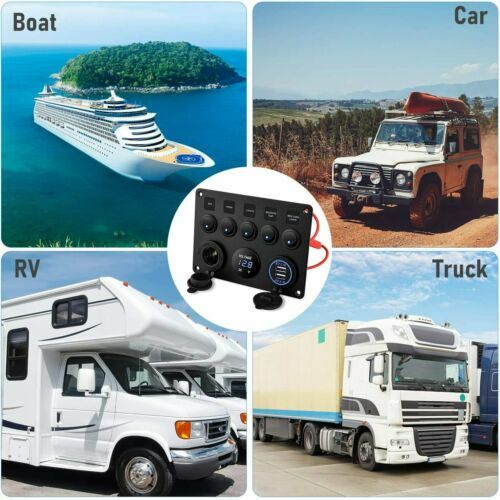 12V LED Control Switch Panel Camper Van Motorhome 5 Gang V/W T5 Car Boat - Imagen 12 de 12