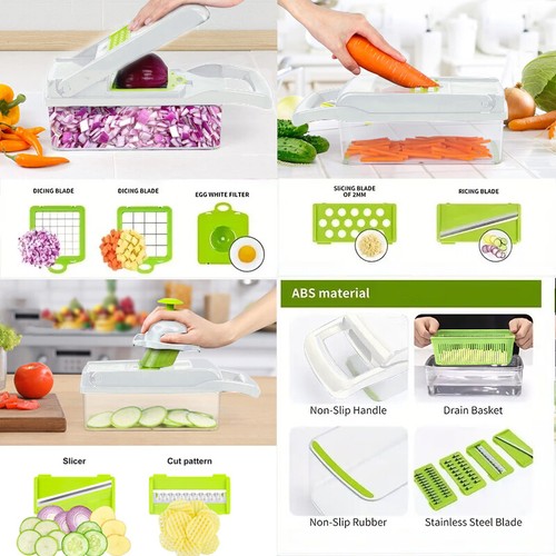 W 15 in 1 Multifunctional Vegetable Chopper Handle Food Grate Food Chopper Vege - Picture 5 of 9