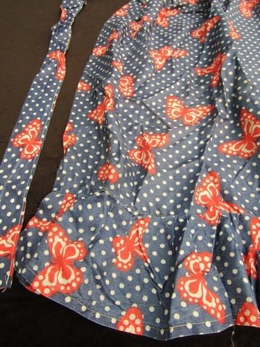 Vintage Schürze Schmetterlinge Pok A Punkte auf blau Retro Küche Gastgeberin AP183 - Bild 7 von 10