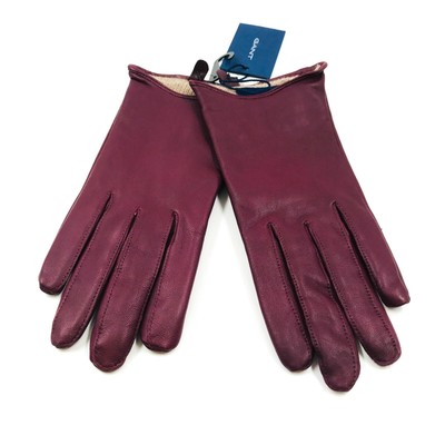 Ladies Long Wool & Leather Gloves,Black/Red Ladies Long Wool & Leather Gloves,Black/Red