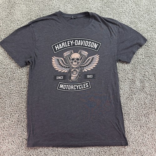 Harley Davidson Shirt Mens Medium Gray Horny Toad Temple Texas Biker READ - Picture 11 of 15