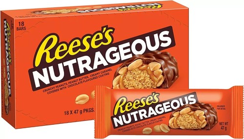 Reese's Peanut Butter Nutrageous Bars Milk Chocolate Flavour Bars 18 Stück - Bild 8 von 8