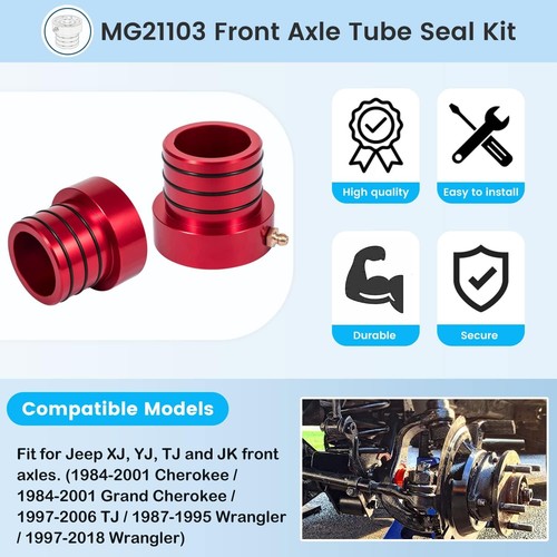 MG21103 For Dana 30/44 Front Axle Tube Seal Kit For Jeep Cherokee Wrangler 2 Pcs - Bild 2 von 12