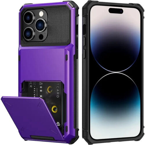 For iPhone 16 Pro Max Plus 15 14 13 12 11 XR Card Holder Wallet Shockproof Case - Picture 15 of 22