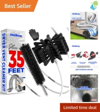 Durable Nylon Dryer Vent Cleaning Kit - Lint Brush with Flexible Rod Attachment