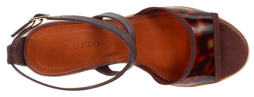 NEW Bernardo Bamboo 8.5 Medium Bronze Tortoise Calf Leather Women's Heels Sandal - Bild 6 von 8