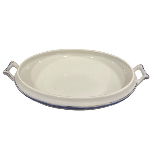 WH Grindley Idris Flow Blue Olympic 9" Covered Lid Oval Tureen Vegetable Bowl - Picture 7 of 10