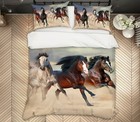 3D Running Horse N1654 Animal Bed Pillowcases Quilt Duvet Cover Queen King Fay