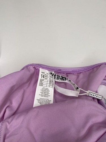 Seafolly Shine On Hipster Tie Side Bikini Pant Lilac Size US10 - Picture 6 of 7