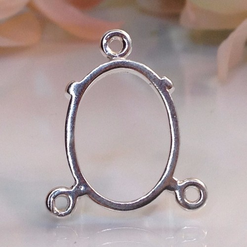 Oval Cab Sterling Silver "Y" Style Dangle Link Setting (7x5mm -18x13mm) - Picture 3 of 4