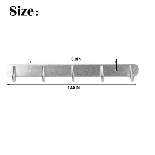 Hooks Wall Mount Key Bag Towel Rack Hanger Holder Coat Robe Hat Clothes Rack NEW - 第 10/14 張圖片