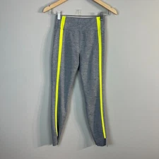 Zyia Active Leggings Womens 2 Gray Neon Tape Luxe Hi Rise 7/8 25 in Athletic