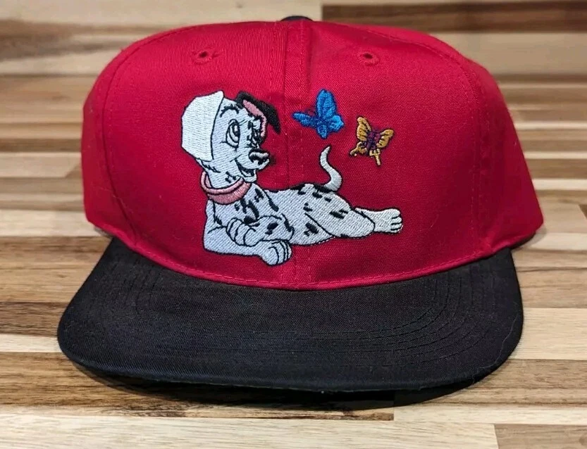 Vintage Disney 101 Dalmation Snapback Hat Red/Black Youth New Without Tags
