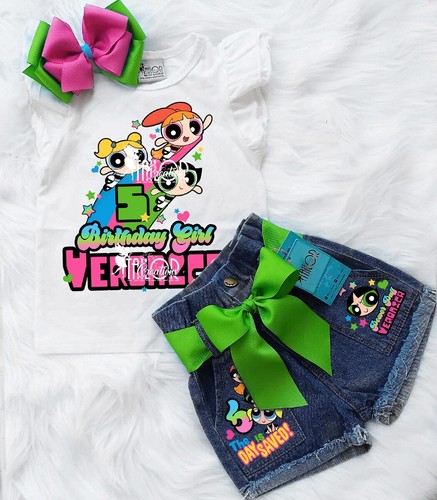 Powerpuff Girls Birthday Shirt, Powerpuff Girls Birthday Outfit, Birthday Shirts - Picture 2 of 9