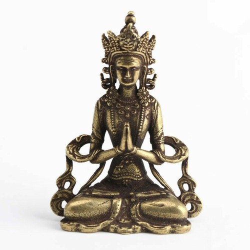 Chinese Collection old Asian Brass guanyin tara godness Exquisite statue - Picture 5 of 5