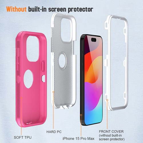 For Apple iPhone 15 14 Pro Max 13 12 11 Shockproof Case Cover /Screen Protector - Picture 4 of 28