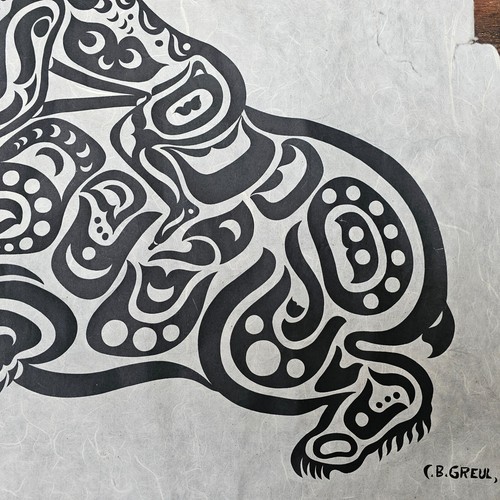 Charles B. Greul Serigrafía Sobre Papel Arroz "Chamán con Pardo" 36" x 24" - Imagen 6 de 9