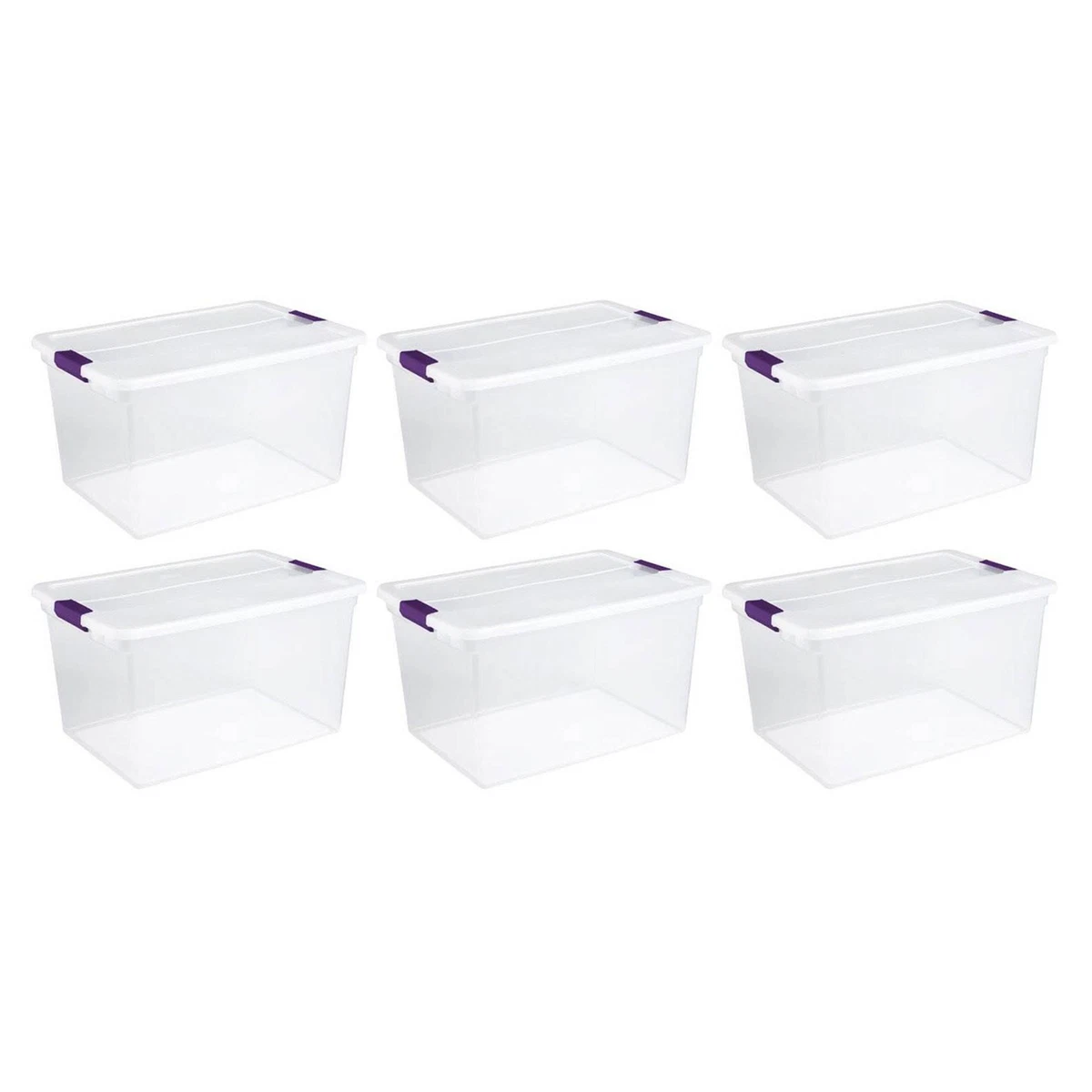 Ucake 20 Quart Plastic Storage Bins with Lids, Clear Plastic Latching Bins,  Pack of 4