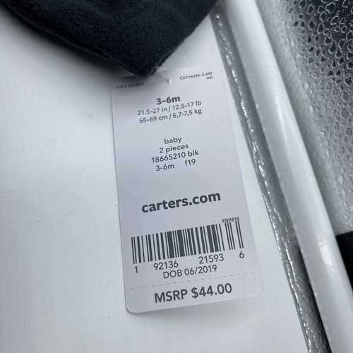 Carter's Baby 2 Piece Panda Bear Black and White Halloween Costume 3-6m - Picture 6 of 6