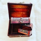 3 Wood Small Nest Gift Present Boxes Metal Clasp Closure Rustic Fern Floral Deco
