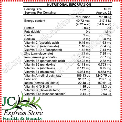 IODIZED RADISH EXTRACT SYRUP EXTRACTO DE RABANO YODADO JARABE 15 VITAMINAS - Picture 3 of 3