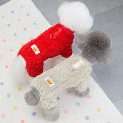 Winter Warme Fleece-Hundeweste Welpenkleidung Vierbeiniger Overall Mantel : - Bild 5 von 25
