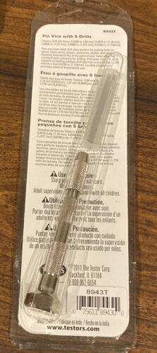 Testor Corp. Pin Vice & 5 Drill Bits Tool TES8943T Hand Tools Misc - Picture 3 of 3