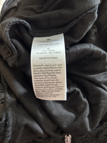 Jumpsuit Tom Tailor Gr. 46 Schwarz Spitze 3/4-Armlänge Overall wie Neu - Bild 5 von 7