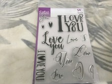 Crafters Companion Love Clear Photopolymer Stamps I Love You Themed 14 pc Set