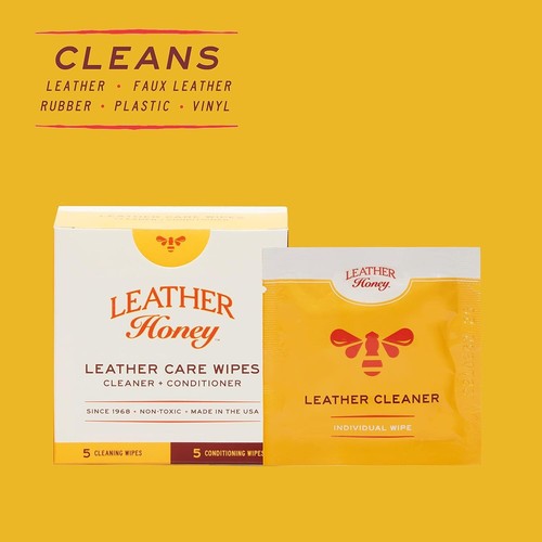 Leather Honey Leather Care Wipe Kit - Clean and Condition Leather-Combo - Picture 3 of 7