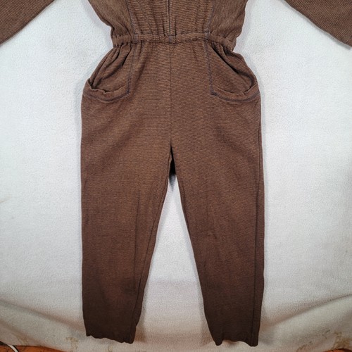 Vtg Christian de Castelnau Women Jumpsuit Brown Classic Tweed Ankle Pants Size S - Picture 5 of 24