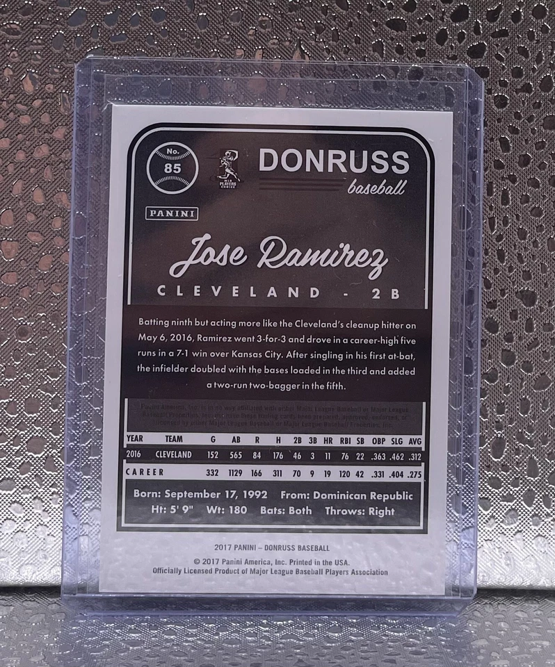 2017 Donruss Jose Ramirez Indians /199 - Image 2 of 2