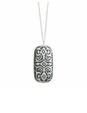 SILPADA Oxidized Sterling Silver "Basilica" Etched Scroll Pendant Necklace N3113