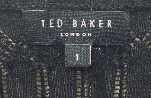 Ted Baker - Black Bolero Cardigan With Bead Detail & Charm - Size 1 - 100% Silk - Picture 16 of 18