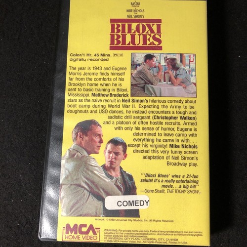 Biloxi Blues VHS 1988 Video Tape MCA Matthew Broderick - Picture 2 of 3
