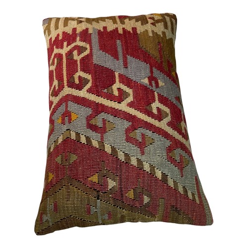 16’x24′ Vintage Anatolian Kilim Cushion Cover, Türkisch Kelim Kissenbezug 40×60 - Bild 7 von 10